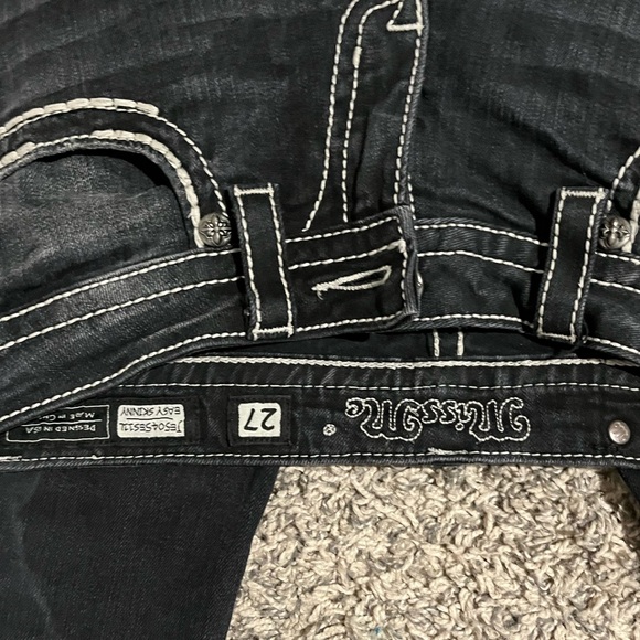 Skinny Black Cross Pockets Miss Me Jeans Size 27🖤 - Picture 2 of 3